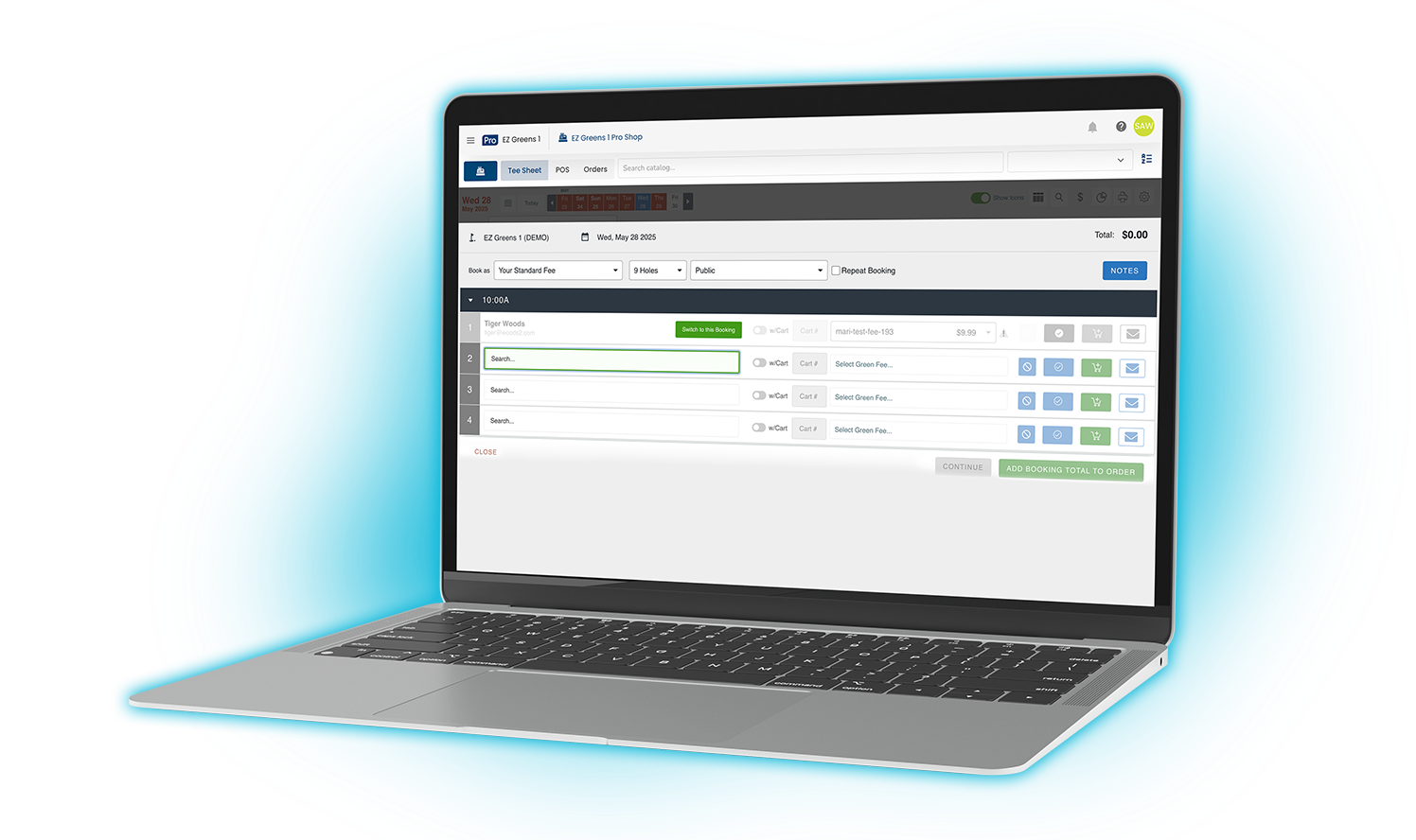 Streamline tee times & payments